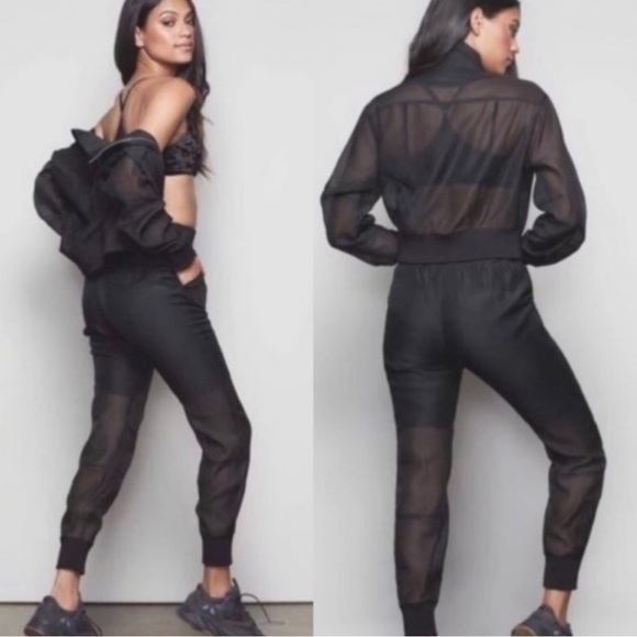 Good American Take Me Out Sheer Jogger Pants - Picture 3 of 6